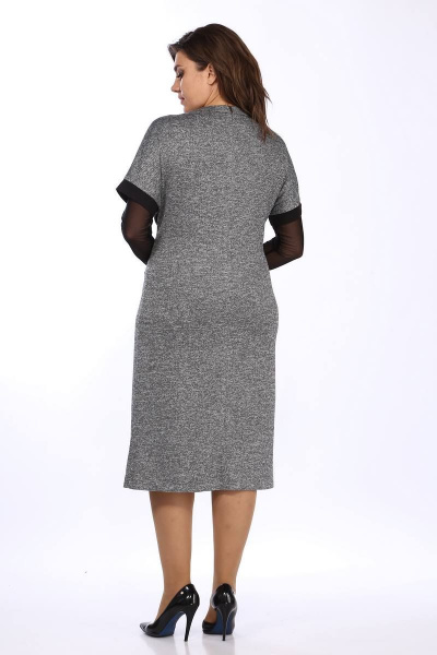 Водолазка, платье Lady Style Classic 1740/1 серый_с_черным - фото 3