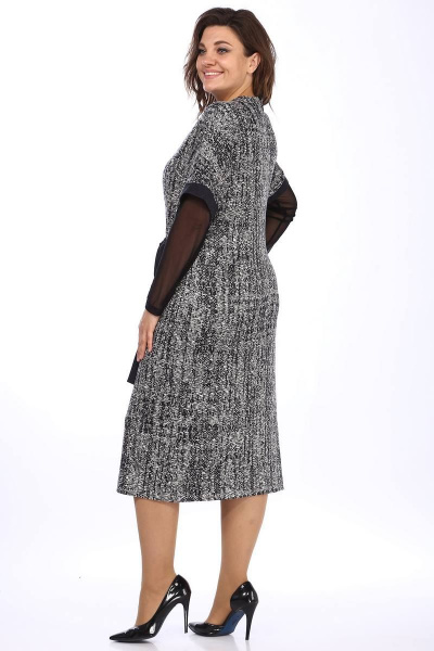 Водолазка, платье Lady Style Classic 1740/2 серый_с_черным - фото 3