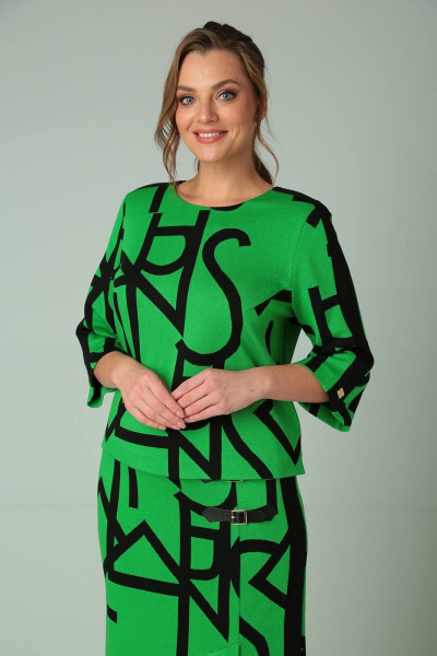 Блуза, юбка Rishelie 906 зеленый - фото 3