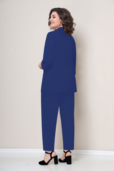 Блуза, брюки, жакет VOLNA 1227 васильково-синий - фото 2