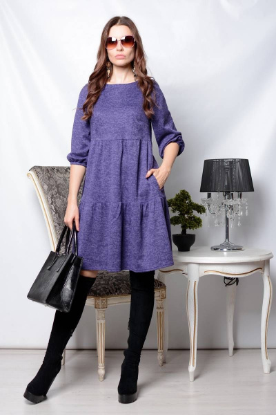 Платье PATRICIA by La Cafe F15190 фиолетовый - фото 1