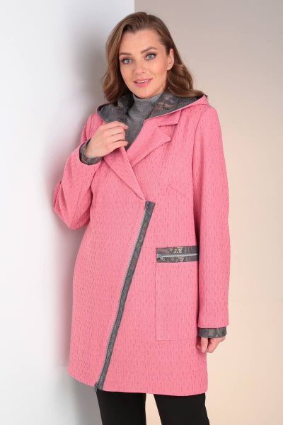 Пальто Viola Style 6037 розовый - фото 4