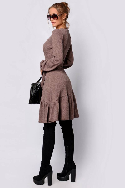 Платье PATRICIA by La Cafe F14661 серо-коричневый - фото 2