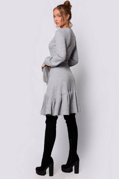 Платье PATRICIA by La Cafe F14661 светло-серый - фото 2
