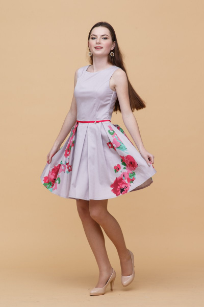 Платье Domna 411 сиреневый,розовый - фото 1