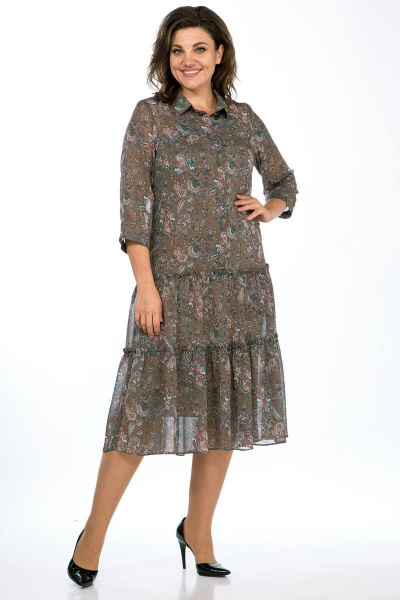 Платье, туника Lady Style Classic 2085/2 хаки-пейсли - фото 2