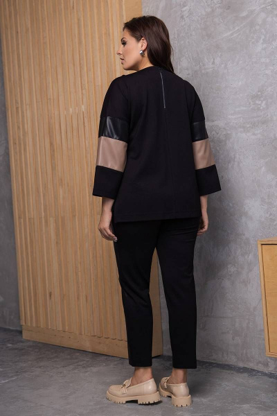 Блуза Daloria 6177 черный-бежевый - фото 3
