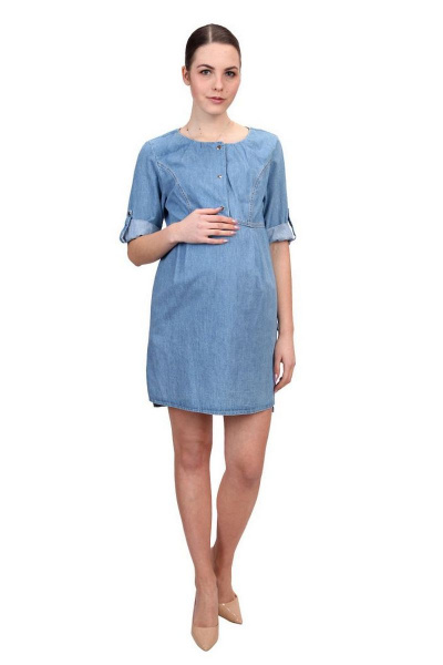 Платье BELAN textile 4120 голубой_джинс - фото 1