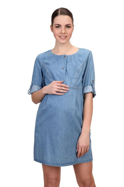 Платье BELAN textile 4120 голубой_джинс - фото 2