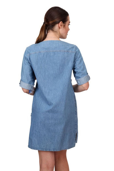 Платье BELAN textile 4120 голубой_джинс - фото 4
