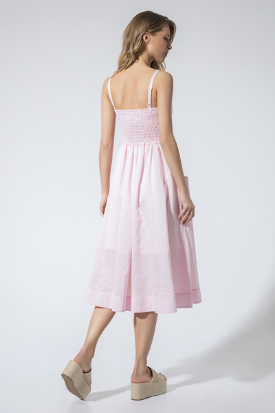Платье LaVeLa L1967 розовый/полоска - фото 2