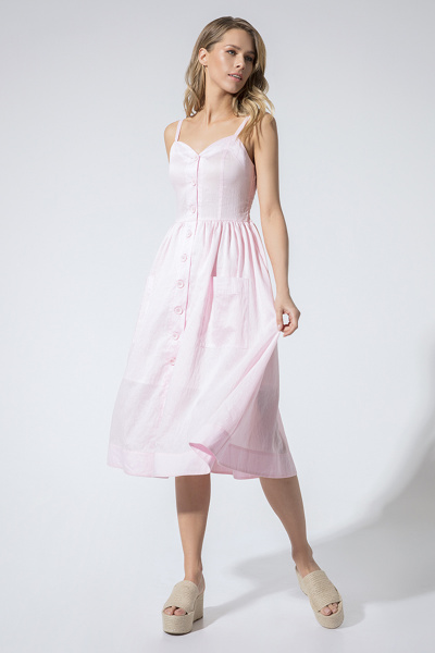 Платье LaVeLa L1967 розовый/полоска - фото 1