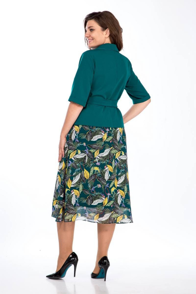 Жакет, юбка Lady Style Classic 2670 изумрудный - фото 5