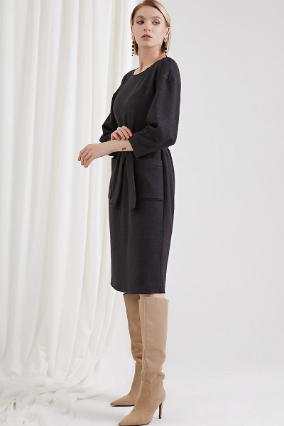 Платье Moveri by Larisa Balunova 5042D серый_меланж - фото 1