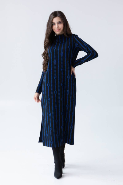 Платье Ivera 1053 черный,  синий - фото 5