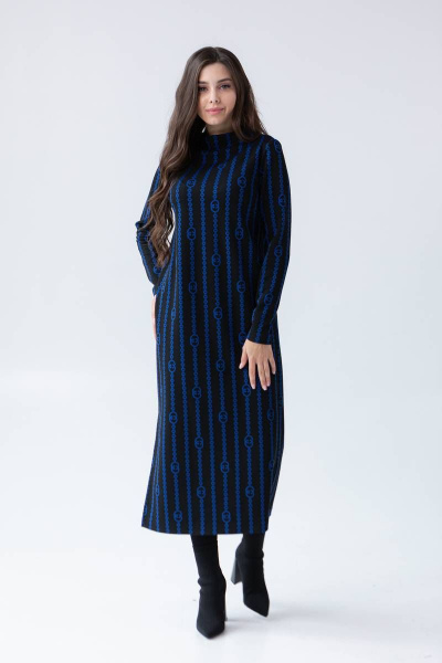 Платье Ivera 1053 черный,  синий - фото 4