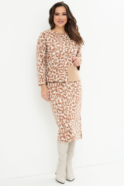 Блуза, юбка Магия моды 2158 беж+леопард - фото 3