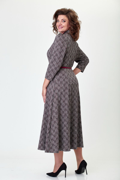 Платье ELVIRA 103-2 серо-бордовый - фото 2