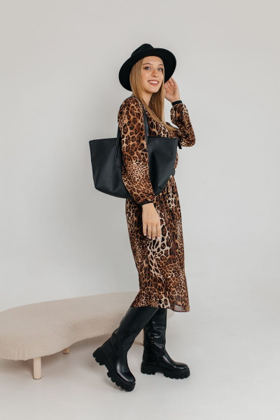 Платье Amberа Style 1005-2022С леопард - фото 5