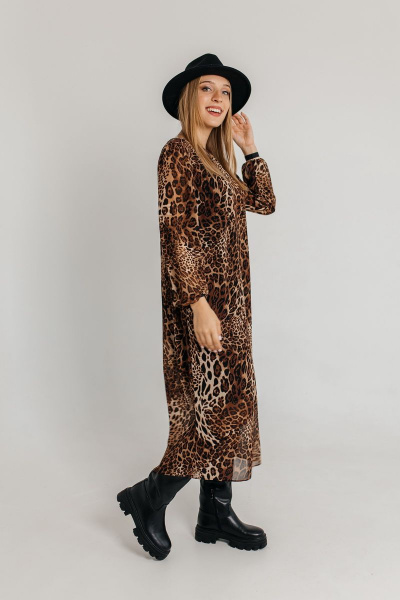 Платье Amberа Style 1005-2022С леопард - фото 3