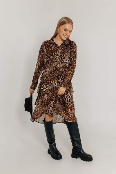 Платье Amberа Style 1021-2022С леопард - фото 3