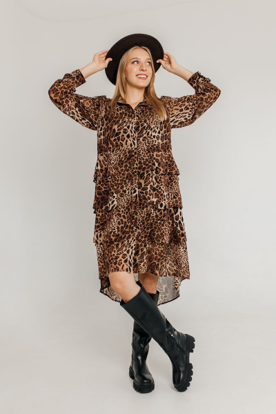 Платье Amberа Style 1021-2022С леопард - фото 1