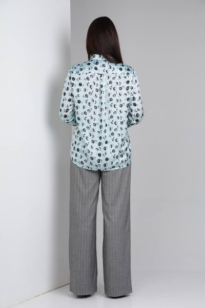 Блуза, брюки Ma Vie М614 бирюза/серый - фото 5