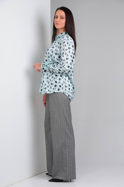 Блуза, брюки Ma Vie М614 бирюза/серый - фото 4