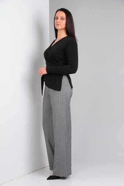 Блуза, брюки Ma Vie М615 черный/серый - фото 4