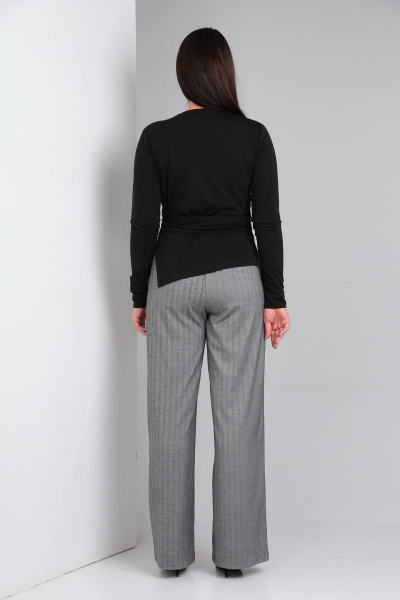 Блуза, брюки Ma Vie М615 черный/серый - фото 6