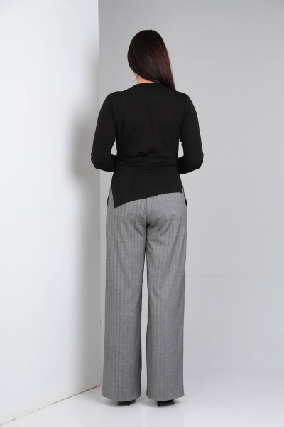 Блуза, брюки Ma Vie М615 черный/серый - фото 5