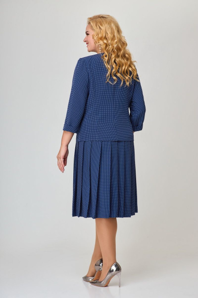 Жакет, юбка Svetlana-Style 1636 синий+горох - фото 2