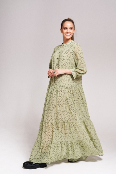 Платье KaVaRi 1008 зеленый_принт - фото 1