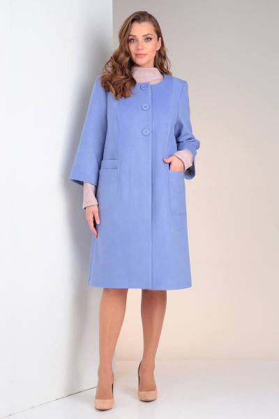 Пальто Viola Style 6058 голубой - фото 1