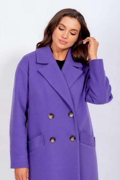 Пальто Mislana 855 фиолет - фото 5