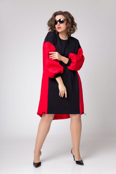 Платье EVA GRANT 133 черный/красный - фото 1