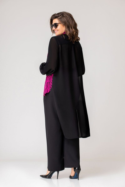 Блуза, брюки EVA GRANT 215 фуксия+черный - фото 5