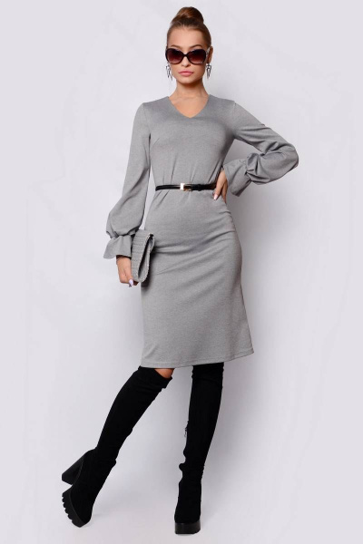 Платье PATRICIA by La Cafe F14896 серый_меланж - фото 1