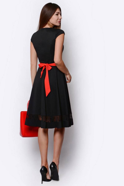 Платье PATRICIA by La Cafe NY14827 иссиня-черный,красный - фото 2
