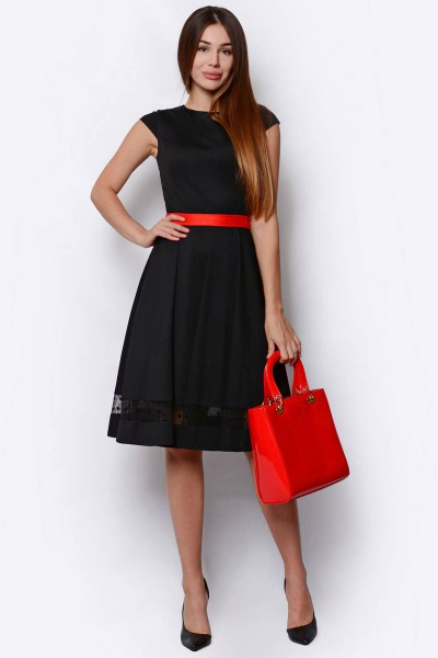 Платье PATRICIA by La Cafe NY14827 иссиня-черный,красный - фото 1
