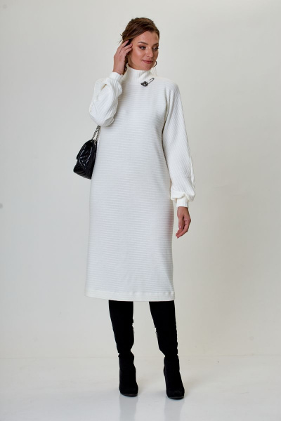 Жилет, платье T&N 7330 сирень(с_лазерным_эффектом)+белый - фото 9