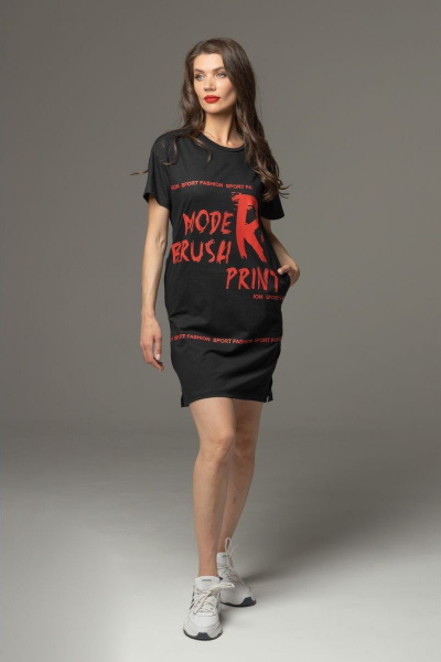 Платье, футболка, шорты Sms Lite 112р-5239 черный_красные_буквы - фото 1