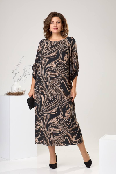 Платье Romanovich Style 1-2442 чёрный/ бежевый - фото 1