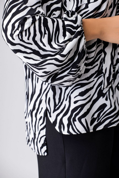 Блуза, брюки EVA GRANT 214 черный+белый - фото 6