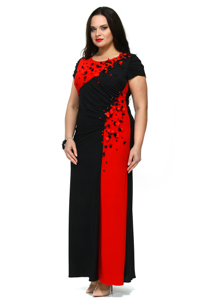 Платье Andrea Style 7048 черно-красный - фото 1
