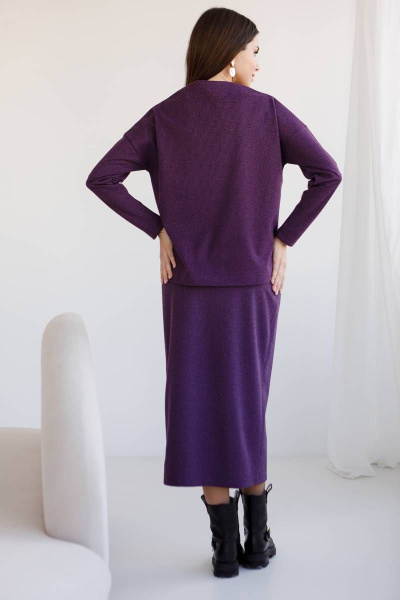 Джемпер, юбка Ivera 6036 фиолетовый, черный - фото 2
