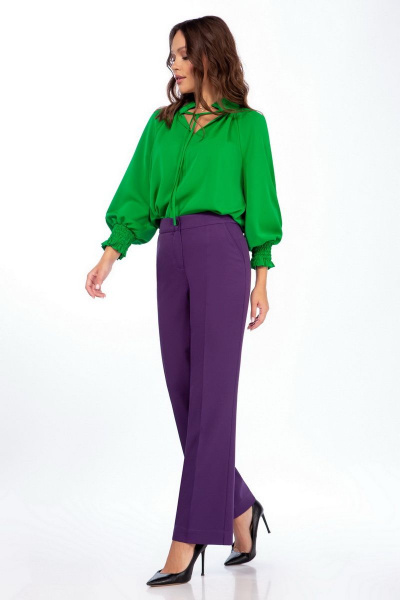 Блуза, брюки Temper 510 зеленый+фиолетовый - фото 3