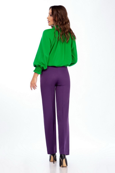 Блуза, брюки Temper 510 зеленый+фиолетовый - фото 2