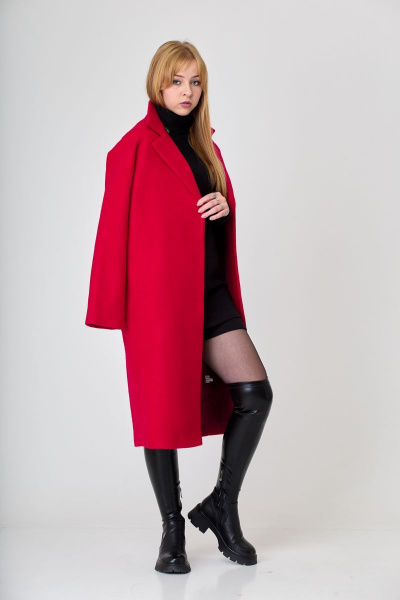 Пальто, туника, шорты T&N 7318 красный_алый+черный - фото 8