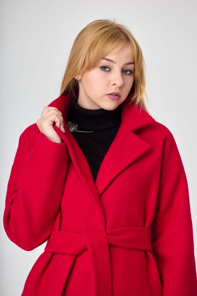 Пальто, туника, шорты T&N 7318 красный_алый+черный - фото 3